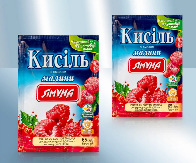 Instant powder for russian sweet and sour jelly dessert with raspberry flavour, 65g/Кисель малиновый, 65г