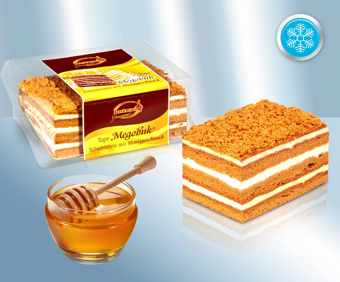 Layer cake with honey flavour, frozen, 350g/Торт "Медовик" со вкусом меда, замороженный, 350г