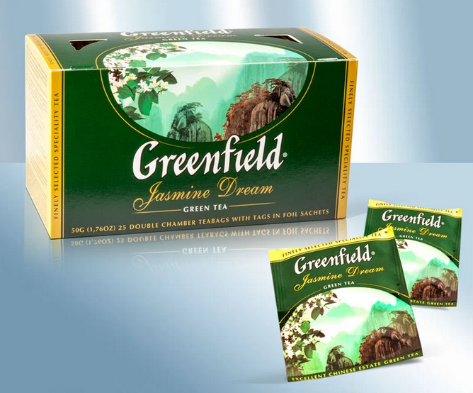 Green tea Jasmine Dream in enveloped tea bags, 50g/Зеленый чай Jasmine Dream в пакетиках в индивидуальной упаковке, 2гр