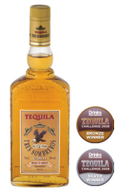 TRES SOMBREROS TEQUILA GOLD 38º 70CL