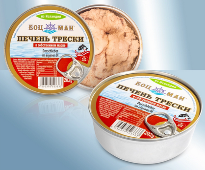 Cod liver in own oil, canned, 202g/Печень трески в собственном соку и масле, 202g
