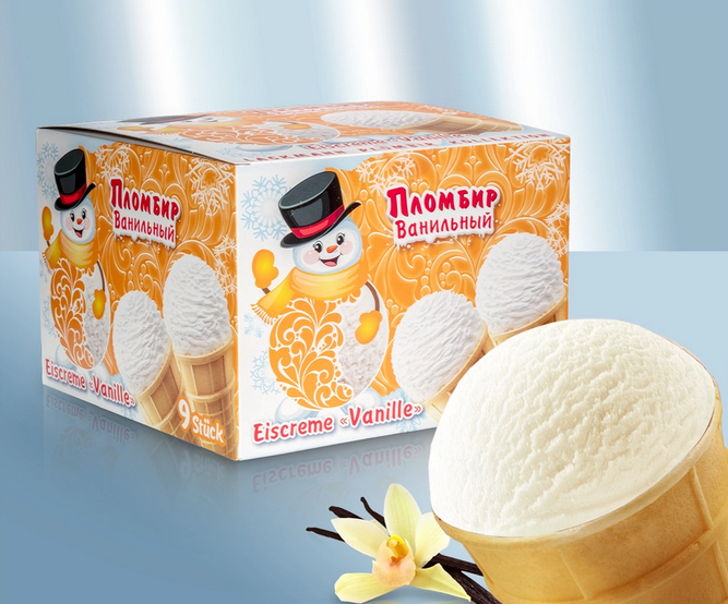 Ice cream "Plombir" 12,5% (Family Pack), 585g/Мороженое "Пломбир" 12,5% (Family Pack), 585г