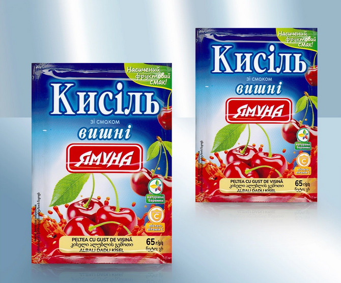 Instant powder for russian sweet and sour jelly dessert with cherry flavour, 65g/Кисель вишневый, 65г