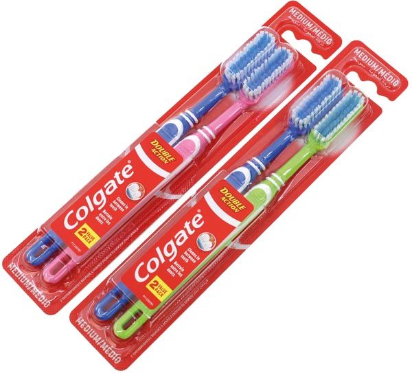Toothbrush COLGATE Double Action 2's 18cm, medium