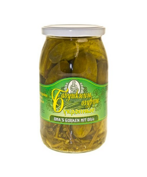 Omas Gurken mit Dill 900ml - Огурцы Бабушкины с укропом 900мл 