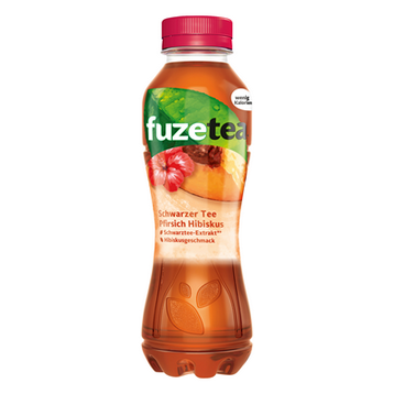 Fuze Tea Schwarzer Tee Pfirsich-Hibiskus PET 0,40 l Flasche 